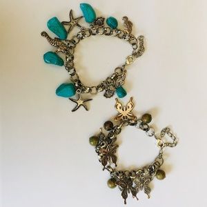 Charm Bracelets butterfly and sea animal bundle
